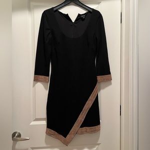 Bebe Embellished Cuff Asymmetrical Dress